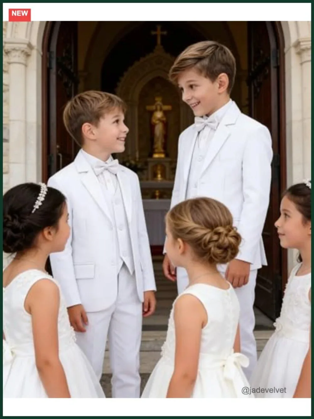 5-Piece Boys Formal Suit Tuxedo Wedding Ring Bearer Outfit